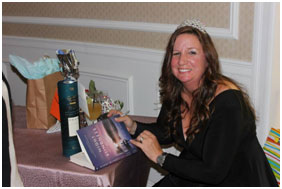 Susan Strecker signing books at the Night Blindness launch.